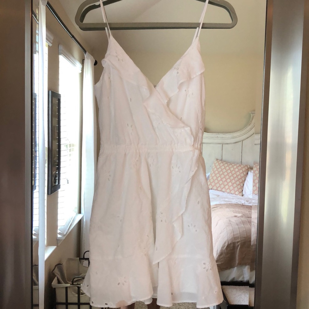 Express White Ruffle Dress